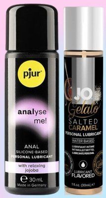 Набір лубрикантів pjur analyse me! Relaxing jojoba silicone 30 мл + System JO GELATO Salted Caramel (30 мл) LB620 фото