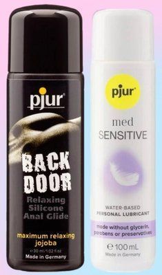 Набір лубрикантів pjur backdoor anal Relaxing jojoba silicone 30 мл + pjur MED Sensitive glide 100 мл LB820 фото