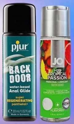 Набір лубрикантів pjur backdoor Regenerating 30 мл + System JO H2O Tropical Passion (60 мл) LB521 фото