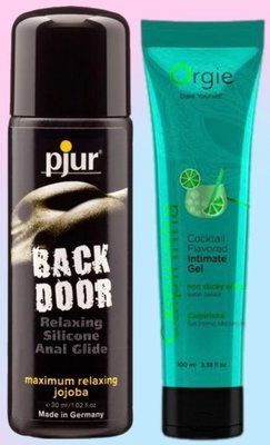 Набір лубрикантів pjur backdoor anal Relaxing jojoba silicone 30 мл + КАЙПІРІНЬЯ на водній основі, 100 мл Orgie LB720 фото