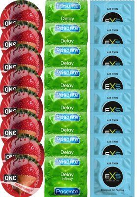 Набор 24 шт ONE Chocolate Strawberry + Delay Infinity + EXS Air Thin SOS7516 фото