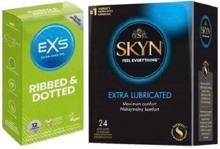 Набор с SKYN Extra Lube 24 шт + EXS Ribbed & Dotted (12 штук) SOS7964 фото