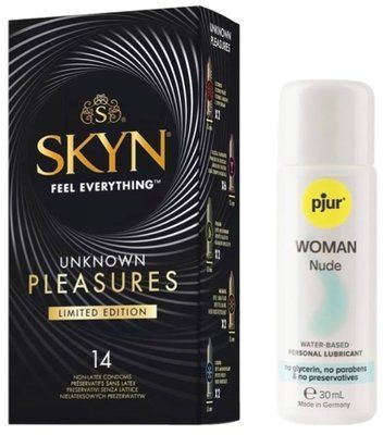 Набор Skyn ​​Unknown Pleasures 14 шт + pjur Woman Nude 30 мл SOS13383 фото