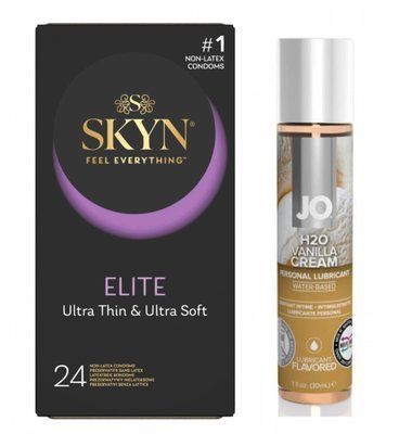 SKYN Elite 24 шт та Лубрикант System JO H2O &mdash; VANILLA CREAM 30 мл SOS187 фото