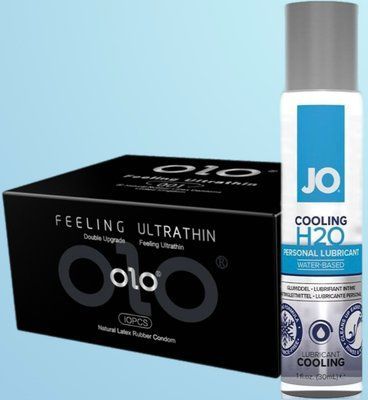 Набір OLO - ультратонкі -001 ( 10 штук) + Лубрикант System JO H2O COOLING (30 мл)  SOS4525 фото