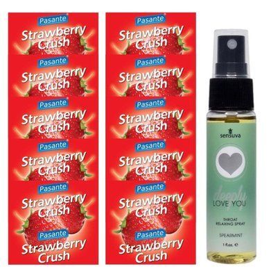 Набір Pasante Strawberry Crush 10 шт + Sensuva Deeply Love You &ndash; Spearmint, 29 мл SOS13984 фото