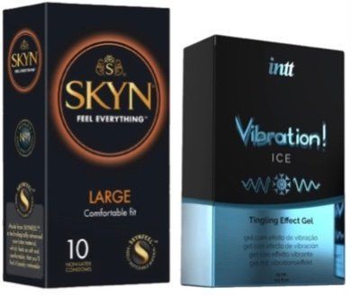 Набір з 10 шт SKYN Large + Рідкий вібратор Intt Vibration Ice (15 мл) SOS10322 фото