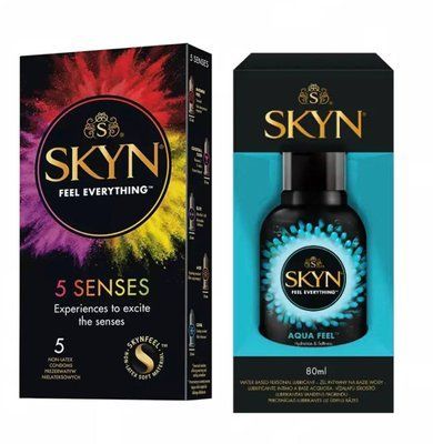 Набір :SKYN 5 Senses та Лубрикант SKYN AQUA FEEL 80 мл SK100 фото