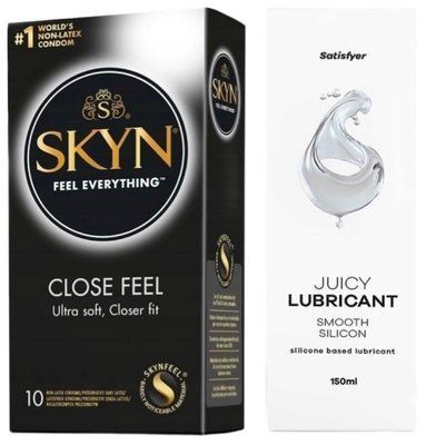 Комплект Лубрикант Satisfyer Juicy Lubricant Smooth Silicon 150 мл + SKYN Close Feel 10 шт SOS12683 фото