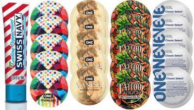 Набор из SwissNavy CoolingPeppermint 10мл + ONERibs + ONE Vanish + ONETattoo + ONE Classic SOS8612 фото