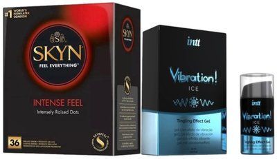 Набор из SKYN Intense Feel (36 шт) + Жидкий вибратор Intt Vibration Ice (15 мл) SOS9822 фото