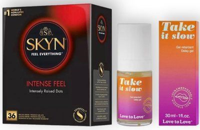 Набор из SKYN Intense Feel (36 шт) + Пролонгатор Love To Love Take It Slow 30 мл SOS8962 фото