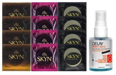 Комплект: Пролонгатор LOVELY LOVERS DELAY SPRAY 50 ML + 8 шт. SKYN + 4 шт. SKYN Pina Colada SOS10876 фото
