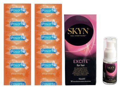 Комплект Pasante Warming 10 шт + SKYN Excite Orgasmic Gel for Her 15 мл SOS14284 фото