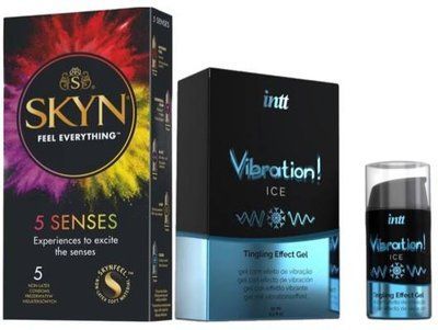 Набор из SKYN 5 Senses + Жидкий вибратор Intt Vibration Ice (15 мл) SOS9612 фото