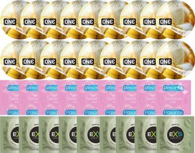 Набор 36 шт ONE Banana Split + Pasante Extra Sensitive + EXS Snug Fit SOS7765 фото