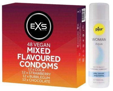 Набір EXS Mixed Flavoured (48 шт) + pjur Woman Aqua 100 мл SOS13433 фото