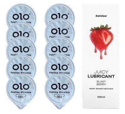 OLO Feeling Ultrathin 10 шт. + Лубрикант Satisfyer Blast Berry 300 мл SOS12483 фото