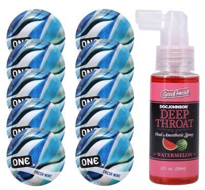 Комплект ONE Fresh Mint 10 шт + Doc Johnson &ndash; Watermelon, 59 мл SOS13783 фото