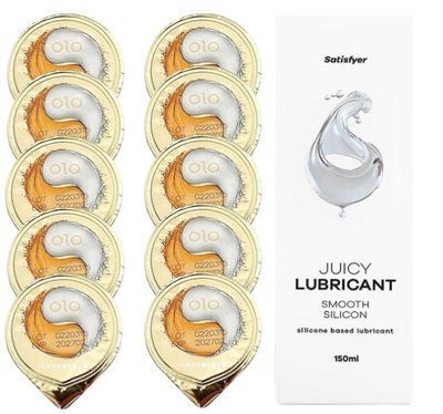Комплект OLO &ldquo;Лід і Полум&rsquo;я&rdquo; 10 шт. + Лубрикант Satisfyer Juicy Lubricant Smooth Silicon 150 мл SOS12533 фото