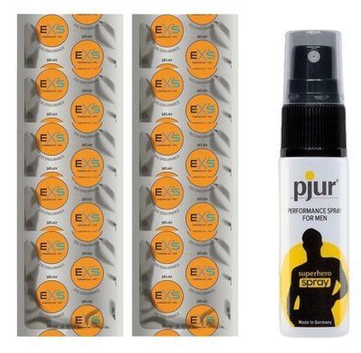Комплект: EXS Delay 10 шт + Пролонгатор pjur Superhero Spray (20 мл) SOS11025 фото