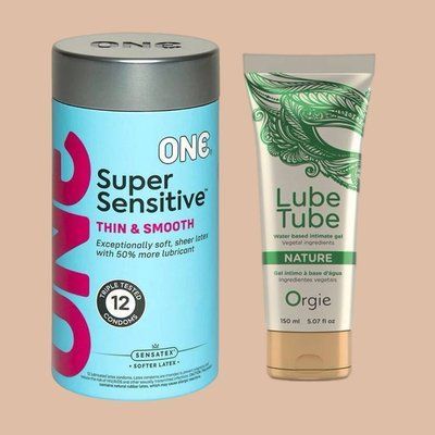 Набір ONE Super Sensitive 12 шт + LUBE TUBE NATURE, 150 мл ORGIE SOS4413 фото
