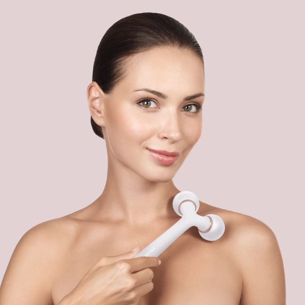 Електронний ультразвуковий ролик для обличчя та тіла GESKE Sonic Facial&Body Roller 4в1 starlight HB0032 фото