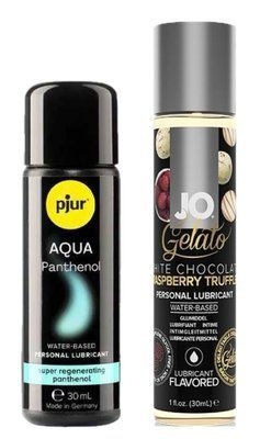 Набір лубрикантів pjur Aqua Panthenol 30 мл + System JO White Chocolate Raspberry (30 мл) LB98 фото