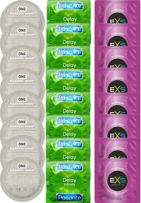 Набор 24 шт ONE Pleasure Dome + Delay Infinity + EXS EXTRA SAFE SOS7376 фото