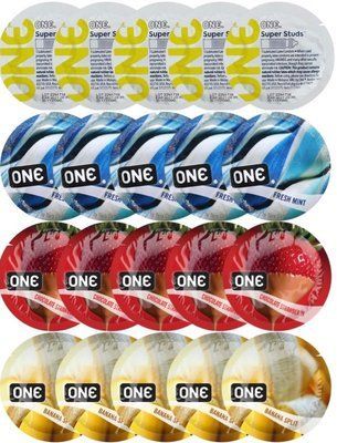 Набір з 20 шт 𝐎𝐍𝐄 𝐒𝐮𝐩𝐞𝐫 𝐒𝐭𝐮𝐝𝐬 + ONE Fresh Mint + ONE Chocolate Strawberry + ONE Banana Split SOS8220 фото
