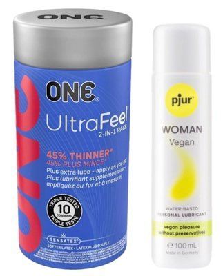 Набор ONE UltraFeel 10 шт + Pjur Woman Vegan 100 мл SOS13092 фото