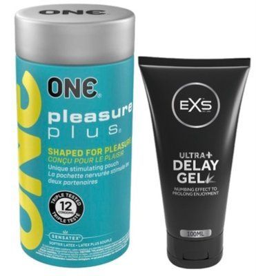 Набор из ONE Pleasure Plus 12 шт + Пролонгатор EXS Delay Gel Ultra+ 100ml SOS9521 фото