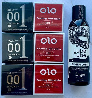Набір OLO Feeling Ultrathin 001 + OLO збуджуючі 18 штук + Лубрикант SEMEN LUBE, 150 мл Orgie SOS3773 фото