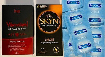 Комплект 20 шт SKYN Large - Pasante Cooling + Рідкий вібратор Intt Vibration Strawberry (15 мл) SOS1522 фото
