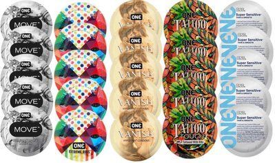 Набор из 25 шт One Move + ONE Ribs + ONE Vanish + ONE Tattoo + ONE Sensitive SOS8370 фото