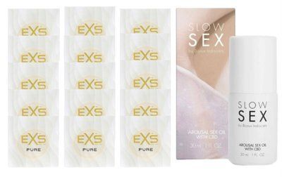 Комплект EXS Pure15 шт + Bijoux Indiscrets SLOW SEX Arousal Sex Oil CBD, 30 мл SOS14845 фото