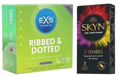 Набор з SKYN 5 Senses + EXS Ribbed & Dotted 48 шт SOS7824 фото