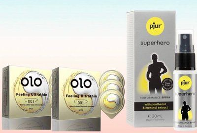 Набір Olo Ice Durable Fire 6 шт та спрей Pjur Superhero 20 ml SOS6344 фото