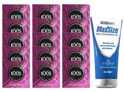 Комплект EXS Extra Thick 15 шт + Swiss Navy Max Size Cream 150 мл SOS14735 фото