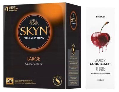 Набор Лубрикант Satisfyer Cheeky Cherry 300мл + SKYN Large 36 шт. SOS12792 фото