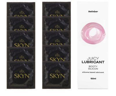 Комплект SKYN Original 10 шт. + Лубрикант Satisfyer Juicy Lubricant Booty Silicon 150 мл SOS12642 фото