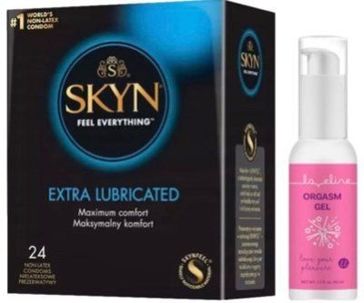 Набор из SKYN Extra Lube (24 шт) + Гель для стимуляции Loveline Orgasm Gel (50 мл) SOS10081 фото