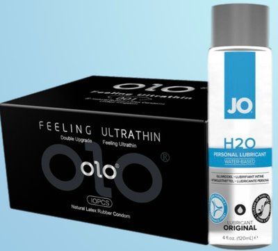 Набір OLO - ультратонкі -001 ( 10 штук) + Лубрикант System JO H2O ORIGINAL (120 мл) SOS4484 фото
