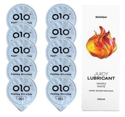 OLO Feeling Ultrathin 10 шт. + Лубрикант Satisfyer Warm Wave 300 мл SOS12492 фото