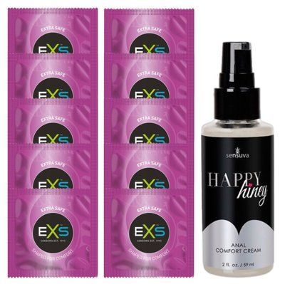 Комплект EXS Extra Safe 10 шт + Sensuva Happy Hiney (59 мл) SOS14143 фото