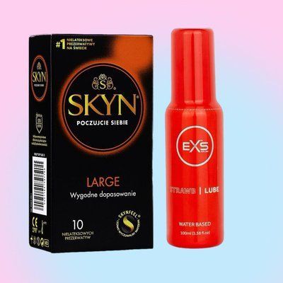 Комплект Skyn Large 10 шт + Лубрикант EXS Strawberry Lube 100 мл (Water Based) SOS4459 фото