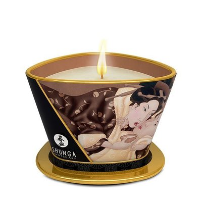 Масажна свічка Shunga Massage Candle - Intoxicating Chocolate (170 мл) з афродизіаками SO2514 фото
