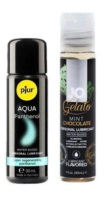 Набір лубрикантів pjur Aqua Panthenol 30 мл + System JO Mint Chocolate (30 мл) LB99 фото