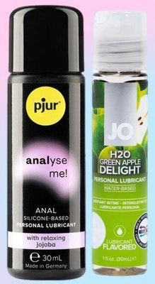 Набір лубрикантів pjur analyse me! Relaxing jojoba silicone 30 мл + System JO Green Apple (30 мл) LB581 фото