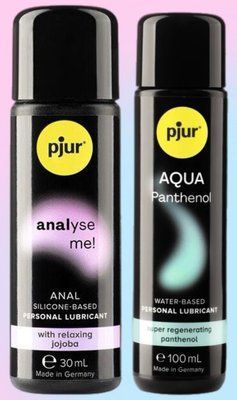 Набір лубрикантів pjur analyse me! Relaxing jojoba silicone 30 мл + pjur Aqua Panthenol 100 мл LB630 фото